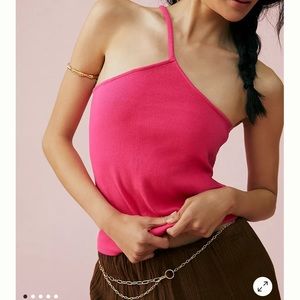 Anthropologie ribbed one shoulder tank, size M, NWT